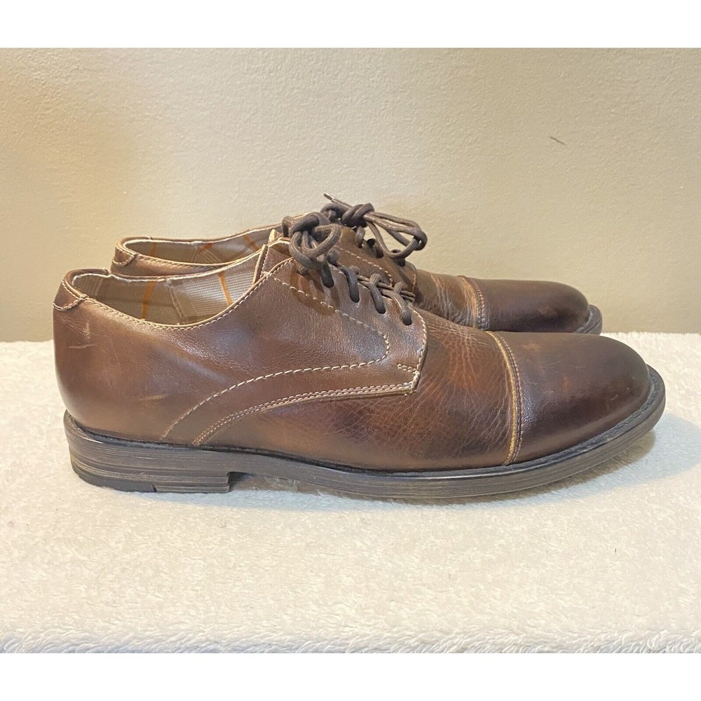 Bed Stu Mens Size 11 Repeal Distressed Leather Cap Toe Lace Derby Oxford Shoes